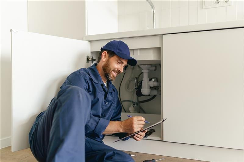 Residential plumber providing service in a Newport Beach home